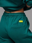 Klasické unisex tepláky s rebrovanými manžetami - tmavozelené V17 OU-PSBC-0100