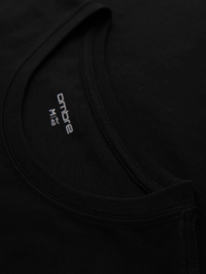 Men's cotton t-shirt with graphic print - black V2 OM-TSPT-0246