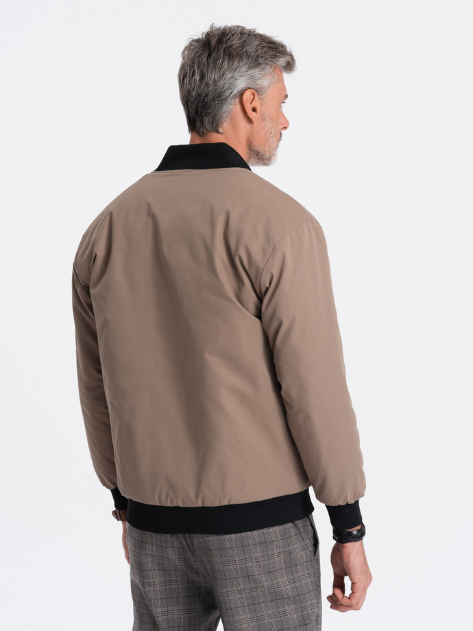 Men's insulated bomber jacket - beige V9 C516