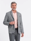 Blazer bărbătesc cu croială REGULAR cu in - grafit V5 OM-BLZB-0128