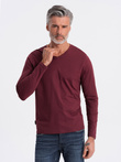 Men's unprinted longsleeve with a crew neckline - maroon V8 OM-LSBL-0108
