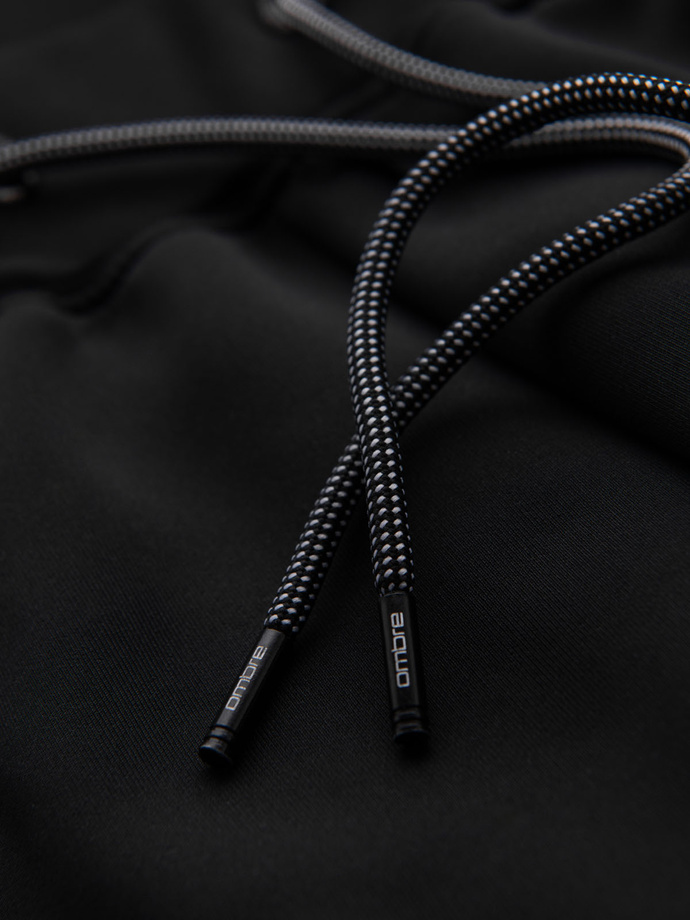 Pánské tepláky s kontrastním lemováním - černé V1 OM-PASK-0229