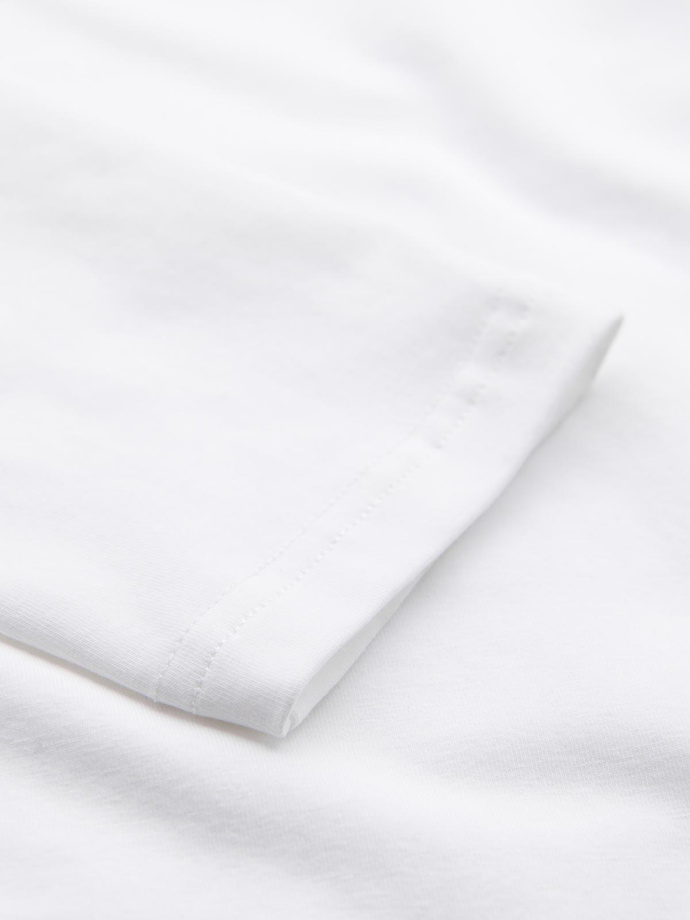 Bărbați SLIM FIT mânecă lungă cu elastan și imprimeu - alb V2 OM-LSBC-0124