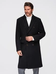 Men's double-breasted wool coat - black V2 OM-COWC-0133