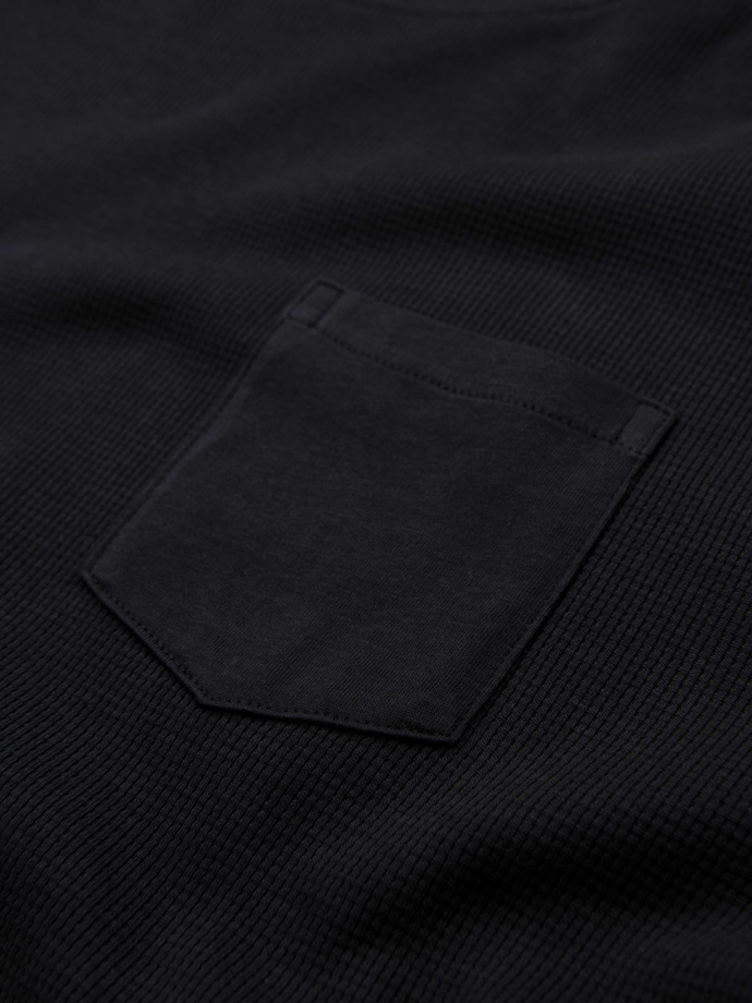 Men's longsleeve with "waffle" texture - black V4 OM-LSCL-0109