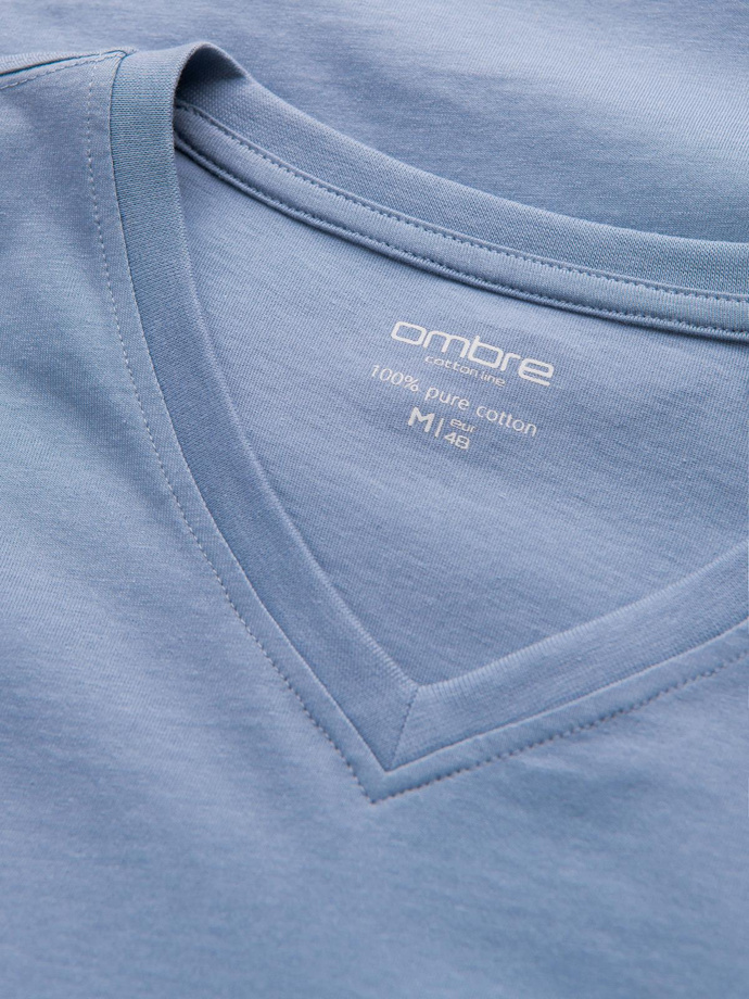 Men's unprinted longsleeve with a crew neckline - blue denim V9 OM-LSBL-0108 