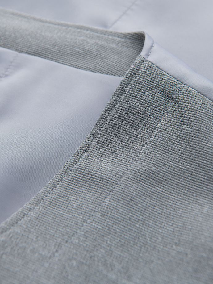 Vyriška struktūriška liemenė su kišenėmis - pilkas melanžas V2 OM-BLZV-0146