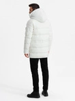 Outdoorová dlhá pánska bunda parka - biela V1 OM-JALJ-0201
