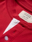 Men's collarless polo shirt - red V2 OM-TSCT-0156