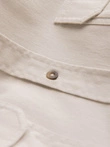 Cămașă bărbătească REGULAR FIT din bumbac cu buzunare cu nasturi - crem V1 OM-SHCS-0146