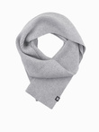 Men's monochrome ribbed knit scarf - grey V2 OM-ACSF-0119