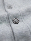 Men's button-down hooded sweatshirt - grey melange V2 OM-SSZP-0186