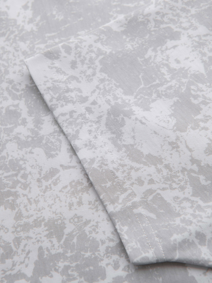 Pánske vzorované bavlnené tričko s krátkym rukávom - biele V1 OM-TSFP-0223