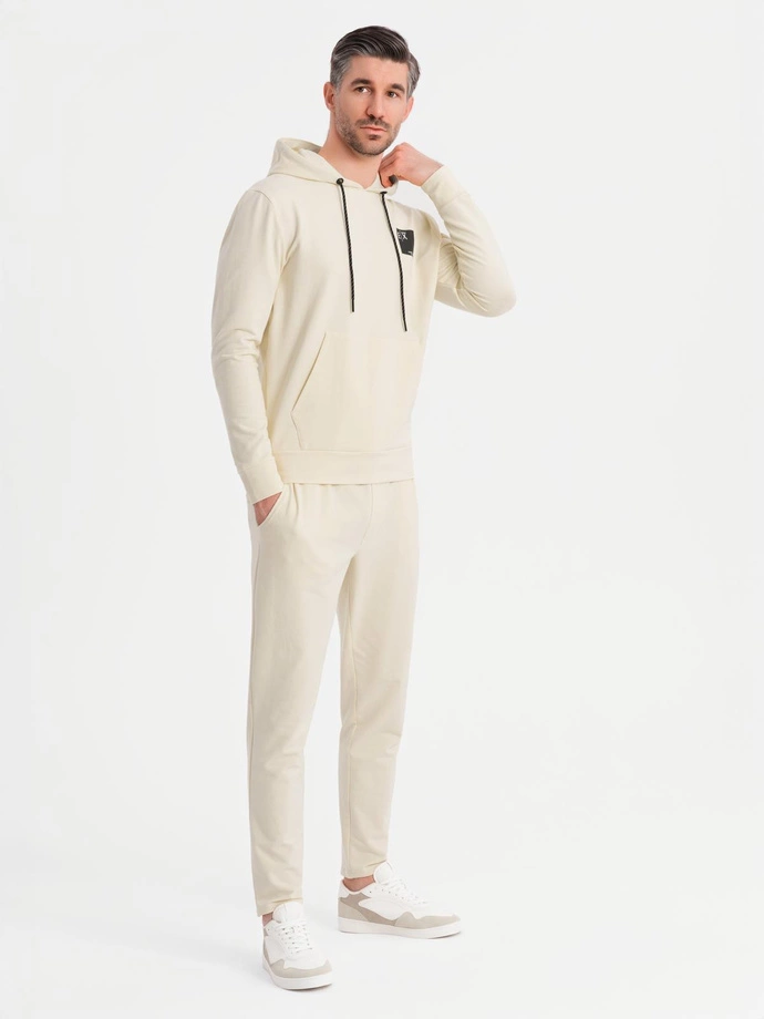 Men's sweatshirt set hoodie + sweatpants - cream V2 Z107