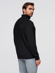 Pánský klasický bavlněný svetr s rolákem - černý V4 OM-SWTN-0162