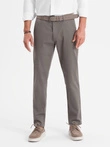 Vyriškos REGULAR FIT chino kelnės su švelnia tekstūra - pilkos V1 OM-PACP-0184