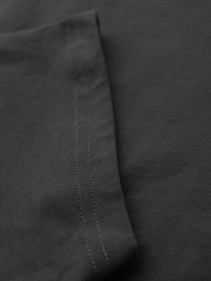 Men's casual t-shirt with pocket patch - graphite V11 OM-TSCT-0109