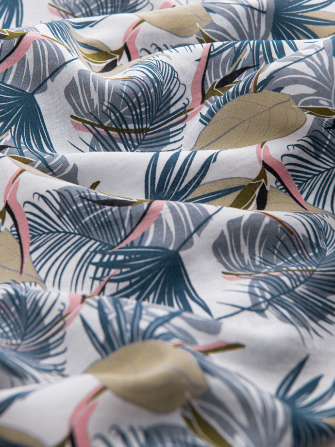 Viscose patterned men's short sleeve shirt - palm trees V7 OM-SHPS-0113