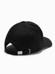 Men's baseball cap with visor and rectangular patch - black V1 OM-ACCS-0104 
