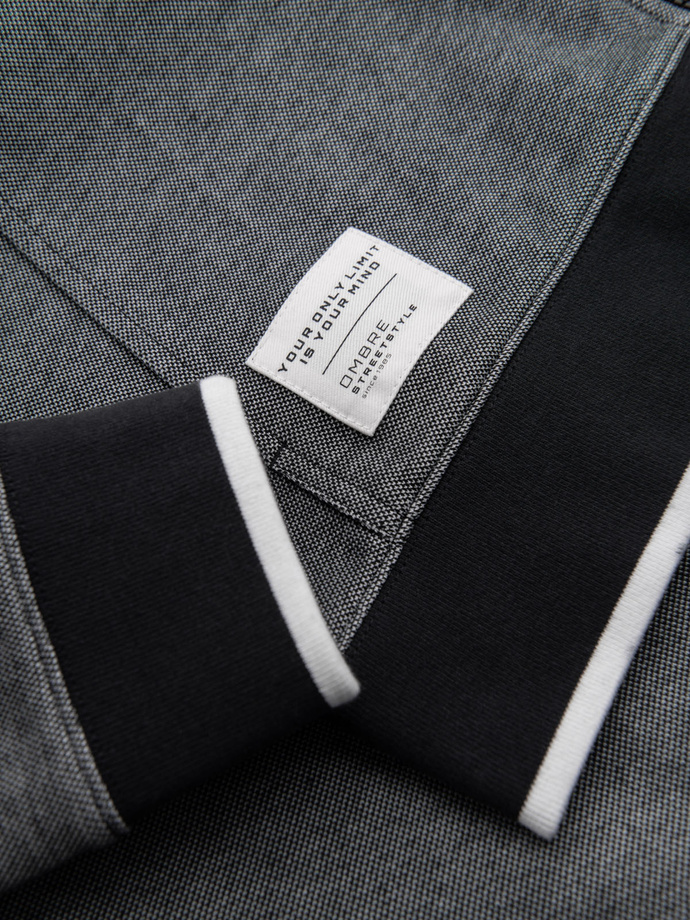 Vyriškas minkštos struktūros džemperis su gobtuvu - juodas V1 OM-SSZP-0191