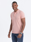 Tricou polo din tricot Pique - roz deschis V5 S1746