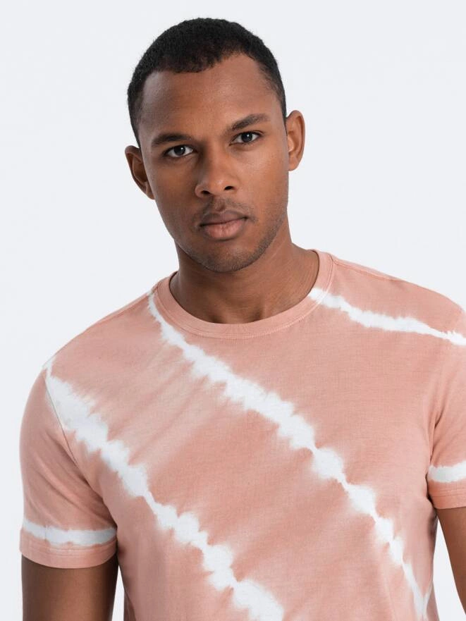 TIE DYE men's cotton T-shirt - pink V2 S1622