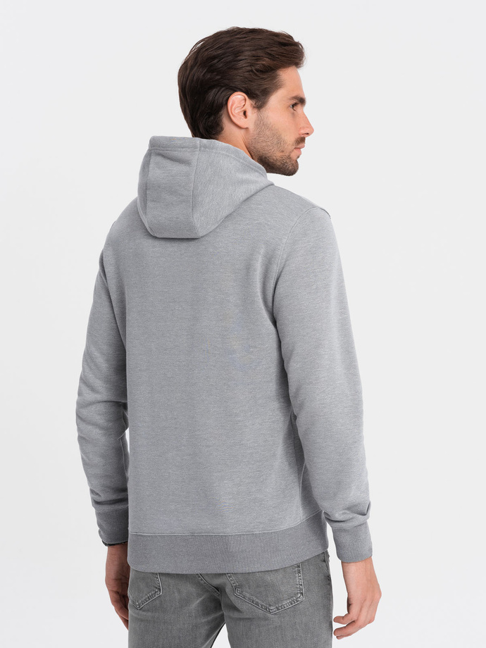 Men's hooded sweatshirt - grey melange V B979