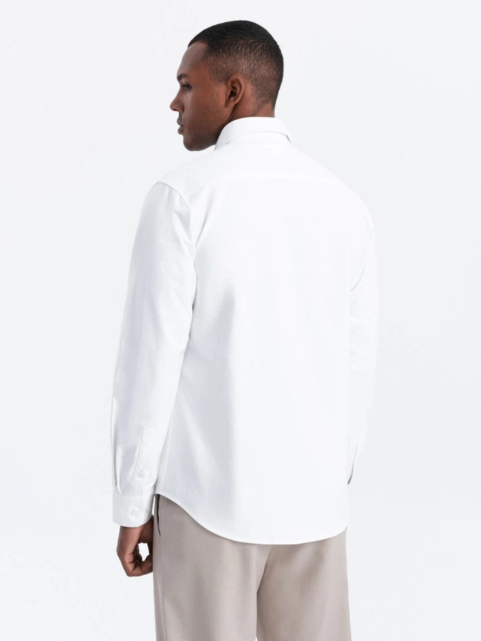 Men's classic cotton oxford REGULAR shirt - white V1 OM-SHOS-0114