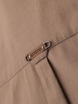Men's linen shirt with classic collar and pockets REGULAR FIT - light brown V7 OM-SHCS-0134