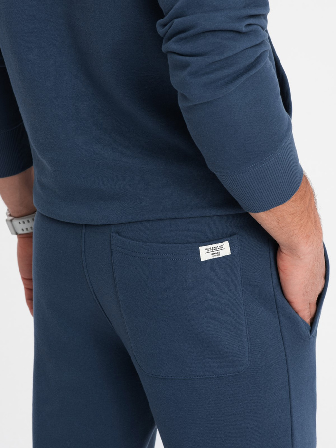 Set trening bărbătesc top kangaroo + pantaloni - albastru închis V4 Z80