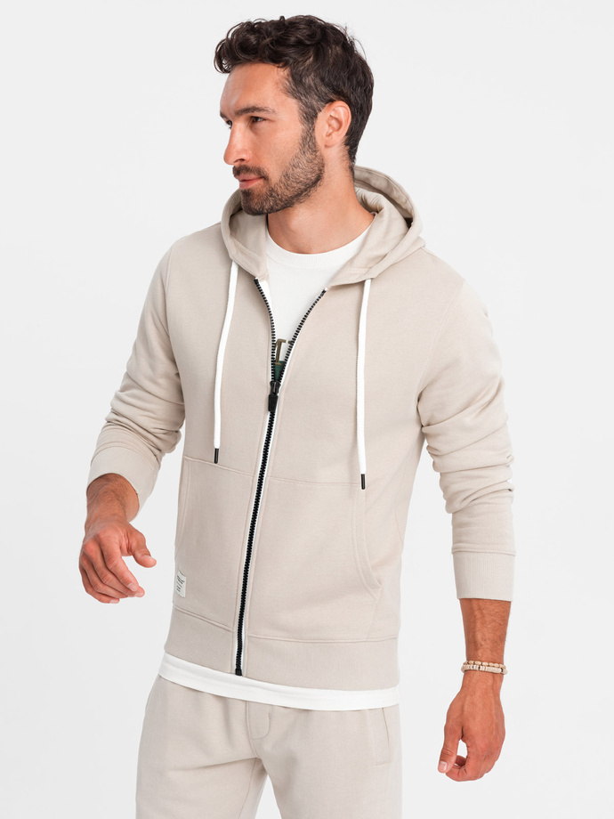 Men's sweatshirt set unbuttoned sweatshirt + shorts - ash V1 Z76