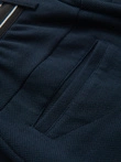 Pánske pletené nohavice s elastickým pásom - tmavomodré V3 OM-PACP-0116