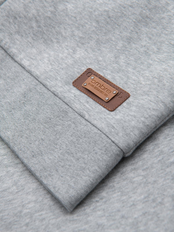 Hanorac cu glugă și nasturi pentru bărbați - gri melange V2 OM-SSZP-0186