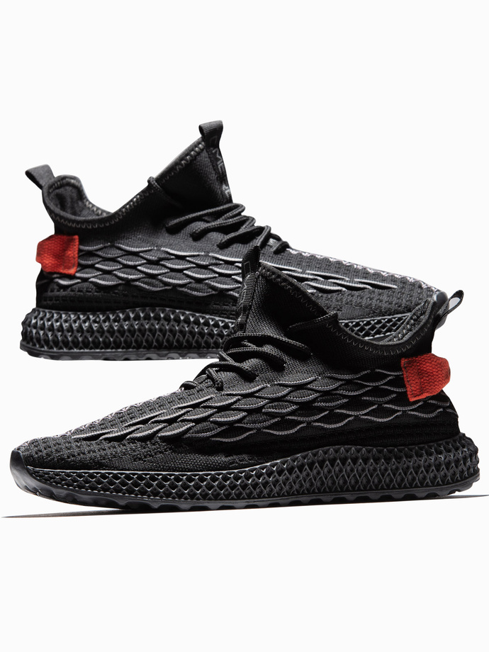 Pantofi de sport cu șireturi ușoare pentru bărbați - negru V3 OM-FOKS-0141