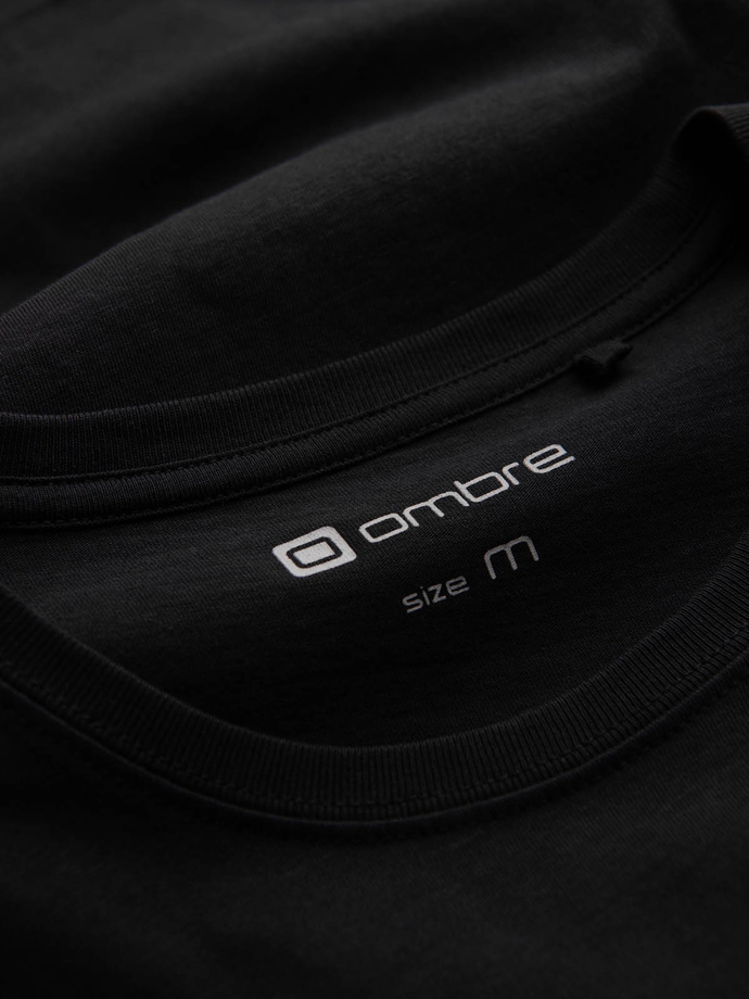 Vyriški medvilniniai marškinėliai su spauda - juodi V3 OM-TSPT-0166