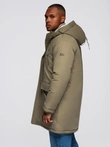 Classic men's long parka jacket - olive V3 OM-JAPJ-0313