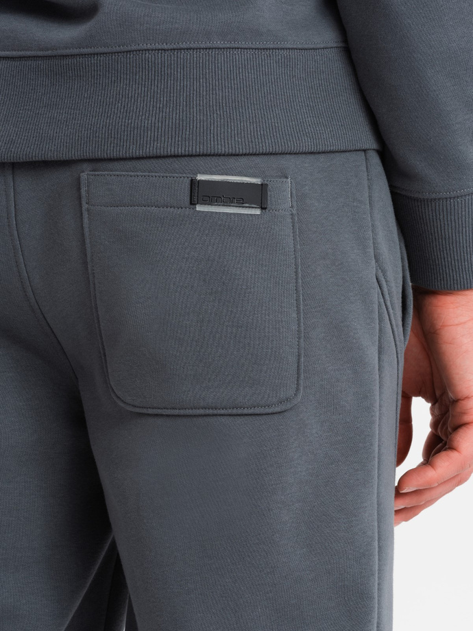 Set de hanorace din bumbac pentru bărbați BASIC hanorace + pantaloni de jogging - grafit V11 Z84