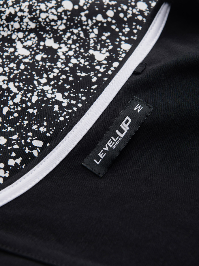 Pánske bavlnené tričko s gradientnou potlačou - čierne V2 OM-TSPT-22SS-001