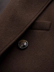Pánský dvouřadový kabát s ozdobnými knoflíky - tmavě hnědý V3 OM-COWC-0109