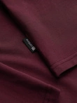 Bărbați cu mânecă lungă cu guler înalt simplu - burgundy V6 OM-LSCL-0130