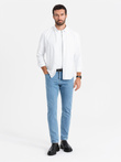 Pánske klasické džínsy SLIM FIT s elastanom - svetlomodré V2 OM-PADP-0216