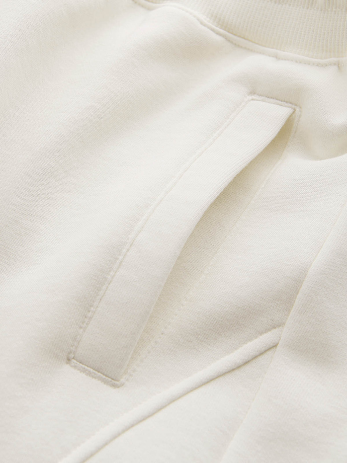 BASIC vyriškos medvilninės sportinės kelnės joggers - kreminės V5 OM-PABS-0174