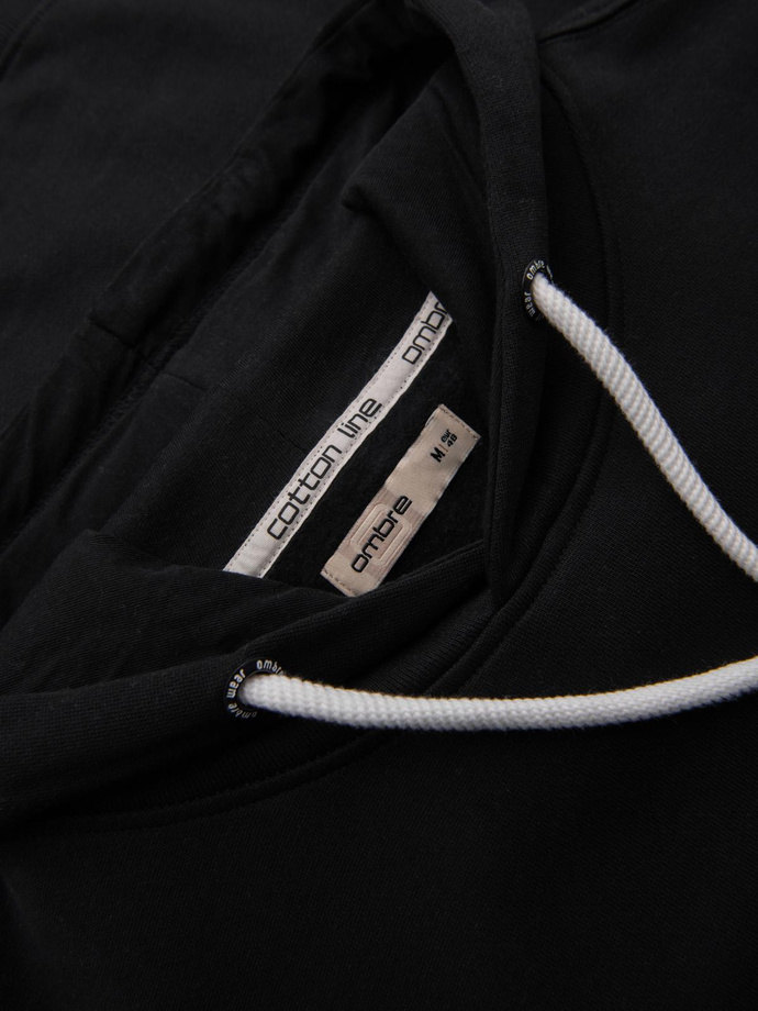 Hanorac BASIC kangaroo pentru bărbați cu glugă - negru V5 B1674