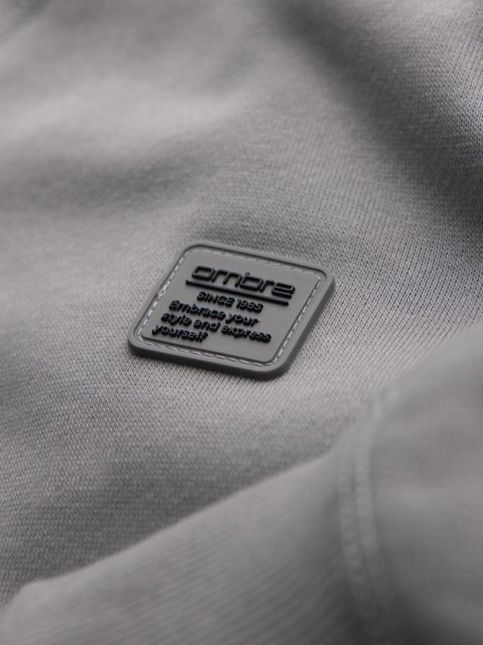 Men's classic round neck sweatshirt - grey V4 OM-SSNZ-0243