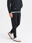 BASIC pantaloni de trening din bumbac pentru bărbați - negru V9 OM-PABS-0174