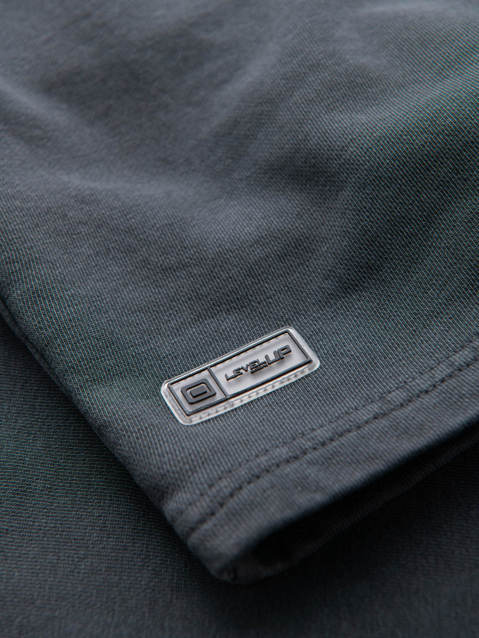 Pánske krátke teplákové šortky RELAXED FIT v atletickom štýle - graphite V3 OM-SRWS-0122