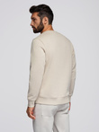 Men's BASIC sweatshirt with round neckline - light beige V1 OM-SSBN-0175