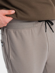 Pantaloni de trening bărbătești din țesătură ottoman - cenușă V4 OM-PASK-0129
