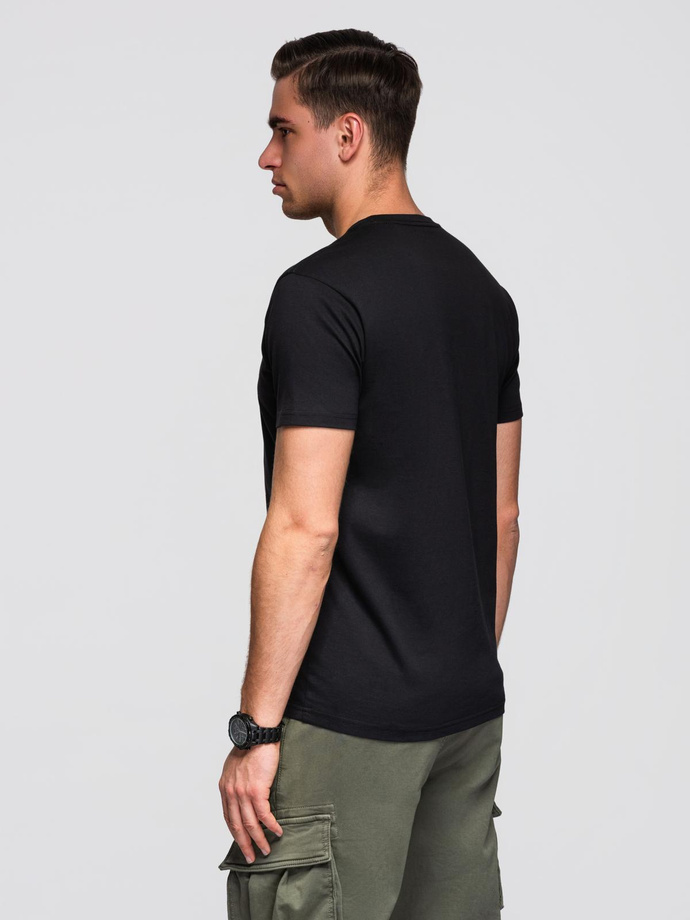 Men's cotton t-shirt with double printed logo - white V1 OM-TSPT-0211 