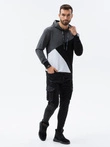 Men's hoodie - dark grey/black B1050